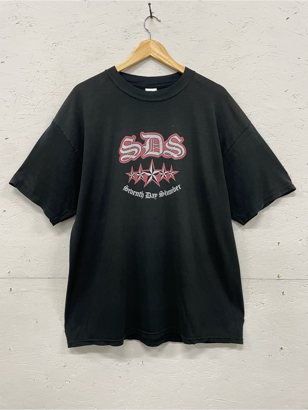 Vintage Y2K Seventh Day Slumber Band Tee XL Black SDS Christian Rock Gildan
